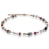 Collier Coeur de Lion Géocube perles carrées_x005f_x000D_tons rouges, noirs, blancs
