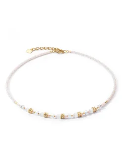 Collier Coeur de Lion motif mini cube blanc