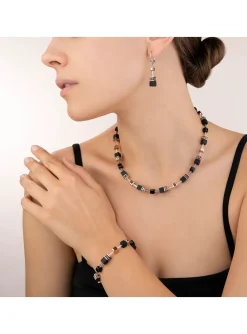 Collier Coeur de Lion onyx noir acier doré