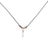 Collier Doriane Fil Gris Perles Argent et Barre