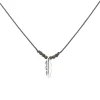 Collier Doriane fil gris, Plume Argent