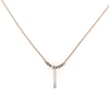 Collier Doriane Lien Beige et Barre argent