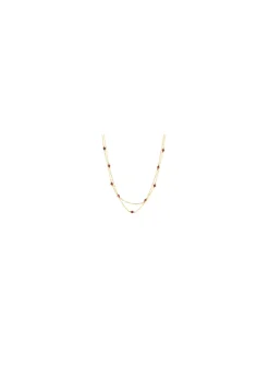 Collier double Zag Bijoux Falls acier doré Grenat