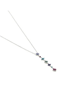 Collier en Y Agatha Beloved rangée de fleurs oxydes