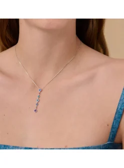 Collier en Y Agatha Beloved rangée de fleurs oxydes