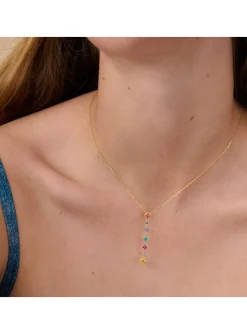 Collier en Y Agatha Beloved rangée fleurs oxydes_x005f_x000D_multicolores