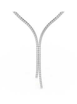 Collier en Y Swarovski Matrix blanc