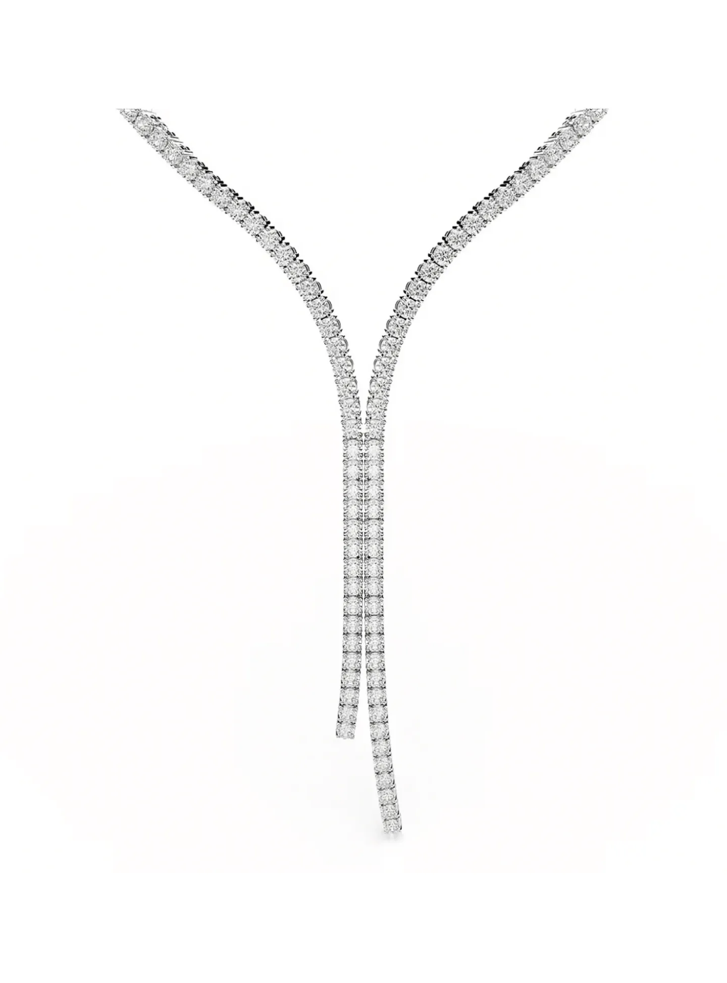 Collier en Y Swarovski Matrix blanc