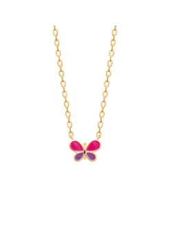 Collier enfant Brillaxis papillon en plaqué or