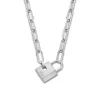 Collier femme LOTUS pendentif cadenas acier