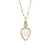 Collier Fossil pendentif Teardrop en nacre