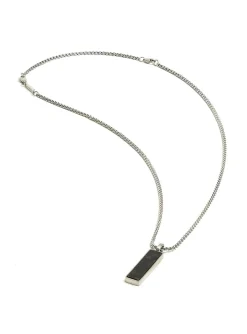 Collier homme GEMINI Galli_x005f_x000D_Carbone et acier inoxydable