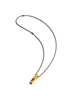 Collier homme Gemini Tantum oeil de tigre acier noir