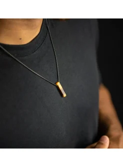 Collier homme Gemini Tantum oeil de tigre acier noir