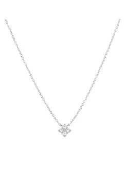 Collier Les Cadettes argenté fleur oxydes blancs