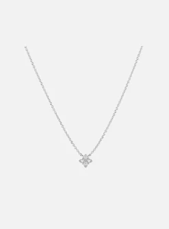 Collier Les Cadettes argenté fleur oxydes blancs