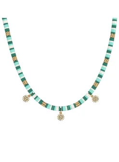Collier Les Cadettes Baya perles bleues/vertes