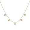 Collier Les Cadettes doré Fleurs