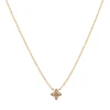 Collier Les Cadettes doré fleur oxydes blancs