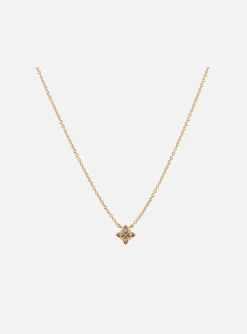Collier Les Cadettes doré fleur oxydes blancs