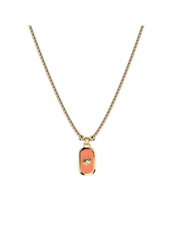Collier Les Cadettes Felicidad_x005f_x000D_doré médaillon soleil corail