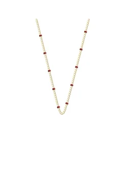 Collier Les Cadettess laiton doré laque bordeaux
