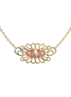 Collier Les Georgettes collection Rosace dorée nacre