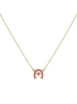 Collier Les Georgettes doré fer à cheval rose_x005f_x000D_Collection Les Cadettes