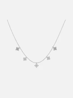 Collier Les Georgettes Fleurs argenté
