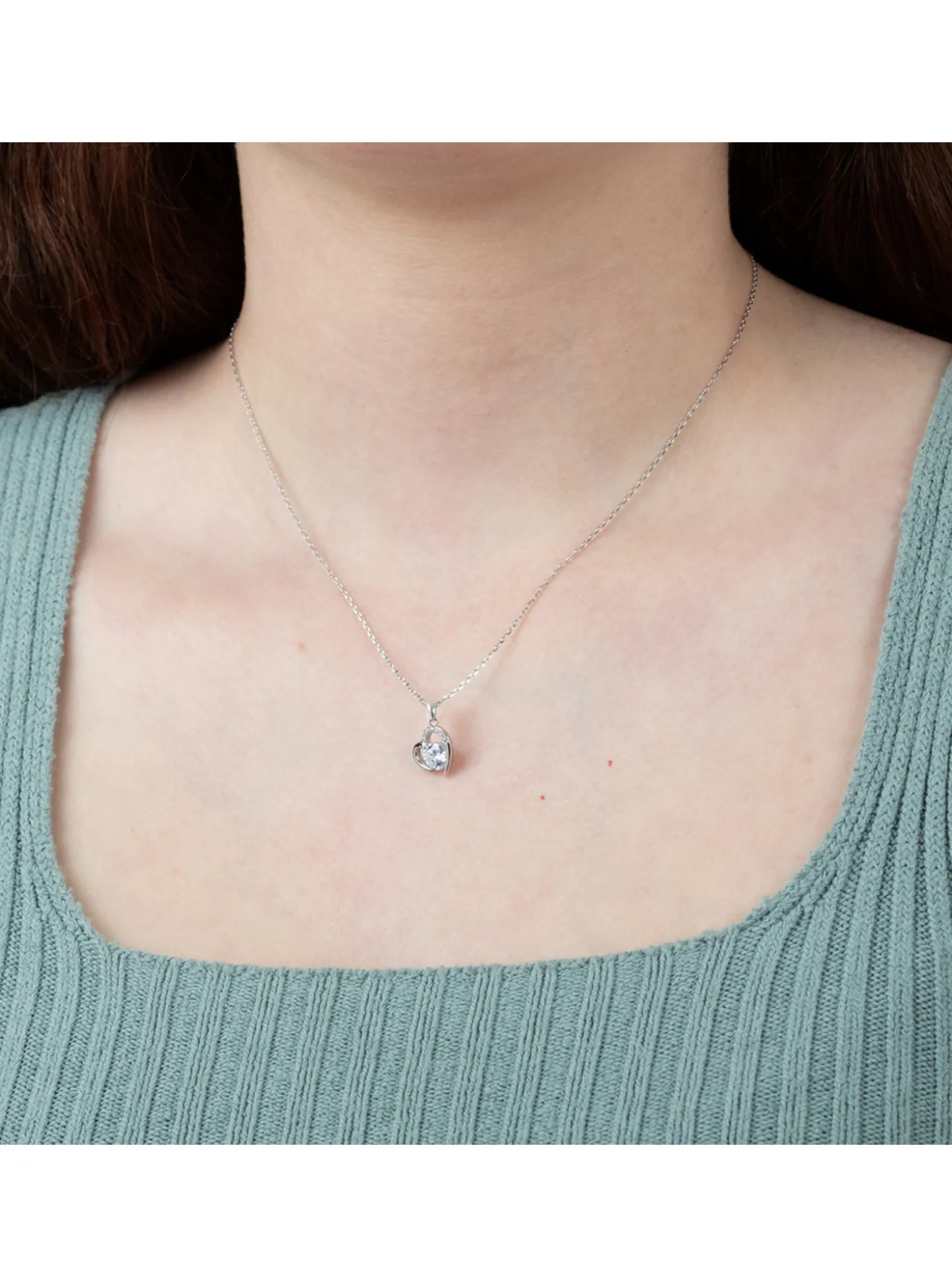 Collier Lotus Argent et oxydes de zirconium