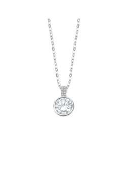 Collier Lotus en argent avec pendentif oxyde