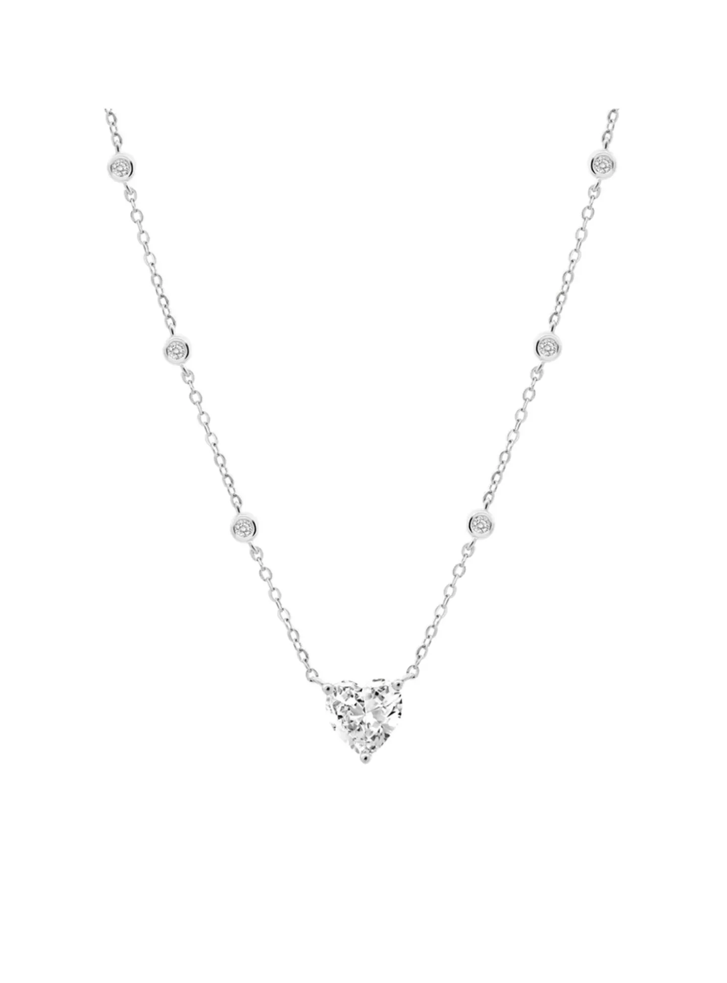 Collier Lotus Silver argent coeur oxyde