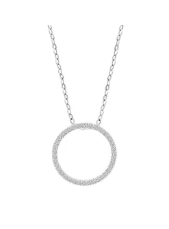 Collier Lotus Silver cercle oxydes