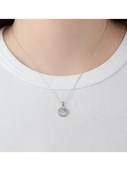 Collier Lotus Silver cercle oxydes