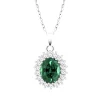 Collier Lotus Silver marguerite oxyde vert