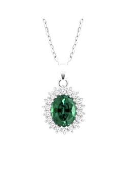Collier Lotus Silver marguerite oxyde vert