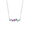 Collier Lotus Silver motif pierres multicolores