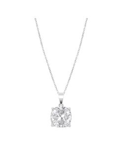 Collier Lotus Silver oxyde coussin blanc