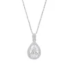 Collier Lotus Silver oxyde poire blanc
