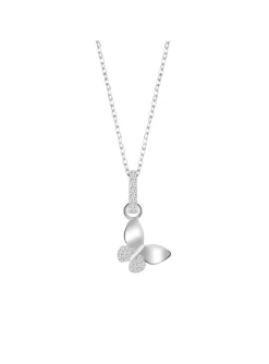 Collier Lotus Silver Papillon Argent