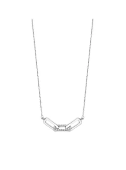 Collier Lotus Silver rectangles entrelacés