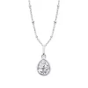 Collier Lotus Silver Solitaire goute blanc et argent