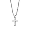 Collier Lotus Style acier pendentif croix