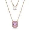 Collier multi-rangs Swarovski Millenia doré rose
