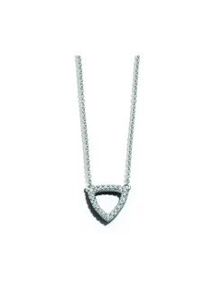 Collier or blanc 18 carats diamants triangle