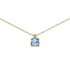 Collier or jaune 9 carats topaze blue london oxyde