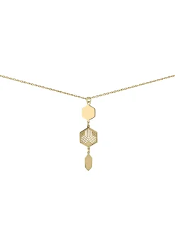 Collier or jaune 18 carats 3 motifs géometriques