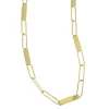 Collier or jaune 18 carats mailles ovales plates