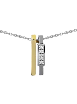 Collier or jaune et blanc 18 carats diamants