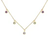 Collier or jaune pampilles topaze améthyste péridot